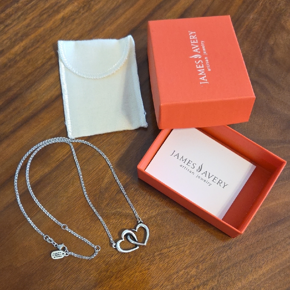 James Avery Silver Double Heart Necklace